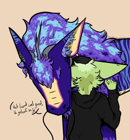 flatcoloured halfbody with extra character